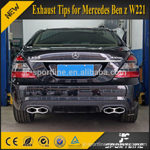 W221 S65 AMG Steel Exhaust Tips For Mercedes BEN Z 10-12